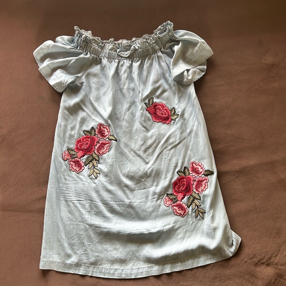 a.n.a Light Blue Ruffled Dress